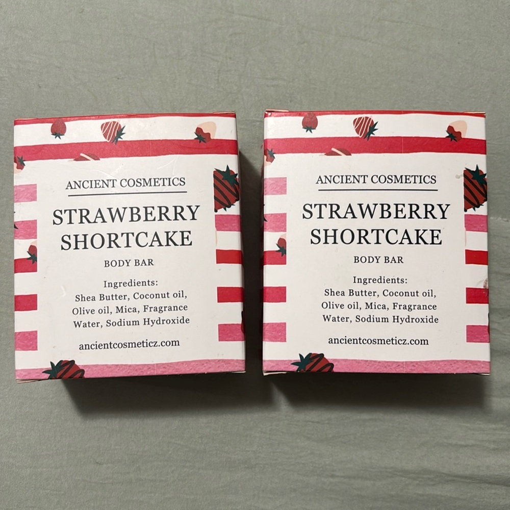 Ancient Cosmetics Body Bars - Strawberry Shortcake, Set of 2